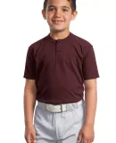 Sport Tek Youth Short Sleeve Henley YT210 Maroon