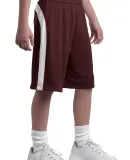 Sport Tek Youth Dry Zone153 Colorblock Short YT479 Maroon/White
