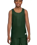Sport Tek Youth PosiCharge Mesh153 Reversible Tank Forest Grn/Wht