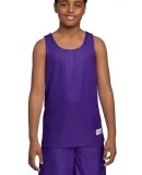 Sport Tek Youth PosiCharge Mesh153 Reversible Tank Purple/White