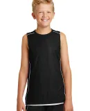 Sport Tek Youth PosiCharge Mesh153 Reversible Slee Black/White