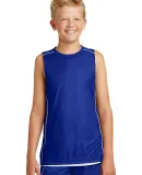 Sport Tek Youth PosiCharge Mesh153 Reversible Slee True Royal/Wht