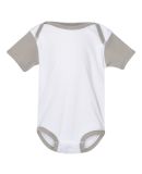 4400 Onsie Rabbit Skins Infant Lap Shoulder Creepe in White/ titanium