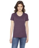 BB301 American Apparel Womens Poly Cotton Short Sl HEATHER PLUM