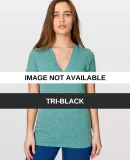 American Apparel TR456 Unisex Tri-Blend Deep V Nec Tri-Black