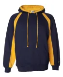 1262 Badger Adult Hook Hooded Fleece Navy/ Gold