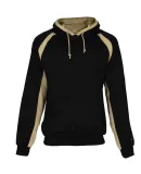 1262 Badger Adult Hook Hooded Fleece Black/ Vegas Gold