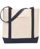 127 Gemline Ensign's Boat Tote NATURAL/ NAVY