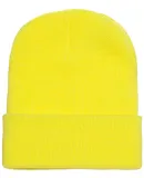 1501 Yupoong Heavyweight Cuffed Knit Cap in Safety yellow