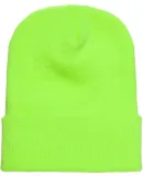 1501 Yupoong Heavyweight Cuffed Knit Cap in Safety green