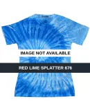 1555 tie dye Sublimated Polyester Ladies' Tee Red Lime Splatter 676