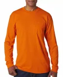 1730 Bayside Adult Long-Sleeve Tee With Pocket Safety Orange