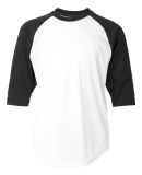 2133 Badger Youth Performance 3/4 Raglan-Sleeve Ba in White/ black