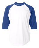 2133 Badger Youth Performance 3/4 Raglan-Sleeve Ba in White/ royal