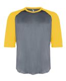 2133 Badger Youth Performance 3/4 Raglan-Sleeve Ba in Graphite/ gold