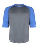 2133 Badger Youth Performance 3/4 Raglan-Sleeve Ba in Graphite/ royal