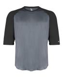 2133 Badger Youth Performance 3/4 Raglan-Sleeve Ba in Graphite/ black