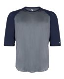 2133 Badger Youth Performance 3/4 Raglan-Sleeve Ba in Graphite/ navy