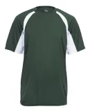 2144 Badger Youth B-Core Two-Tone Hook Tee Forest/ White