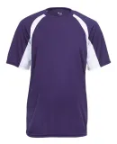 2144 Badger Youth B-Core Two-Tone Hook Tee Purple/ White