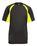 2144 Badger Youth B-Core Two-Tone Hook Tee Graphite/ Safety Yellow