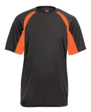 2144 Badger Youth B-Core Two-Tone Hook Tee Graphite/ Safety Orange