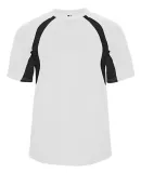2144 Badger Youth B-Core Two-Tone Hook Tee White/ Black