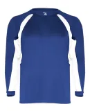 2154 Badger Youth Performance Long-Sleeve Hook Ath Royal/ White