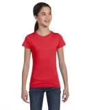 2616 LA T Girls' Fine Jersey Longer Length T-Shirt in Red