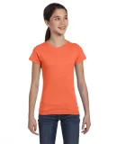 2616 LA T Girls' Fine Jersey Longer Length T-Shirt in Papaya