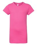 2616 LA T Girls' Fine Jersey Longer Length T-Shirt in Raspberry