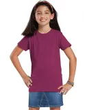 2616 LA T Girls' Fine Jersey Longer Length T-Shirt in Fuchsia