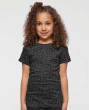 2616 LA T Girls' Fine Jersey Longer Length T-Shirt in Black leopard