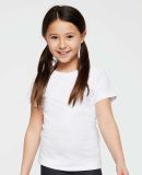 2616 LA T Girls' Fine Jersey Longer Length T-Shirt in White