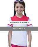 2637 LA T Girls Football T Shirt White/Black