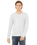 BELLA+CANVAS 3425 Mens Tri-Blend Long Sleeve V-Nec in Wht flck triblnd