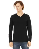 BELLA+CANVAS 3425 Mens Tri-Blend Long Sleeve V-Nec in Black