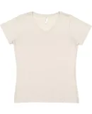 3507 LA T Ladies V-Neck Longer Length T-Shirt in Natural heather