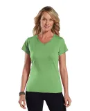 3507 LA T Ladies V-Neck Longer Length T-Shirt in Key lime