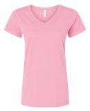 3507 LA T Ladies V Neck Longer Length T Shirts in Pink