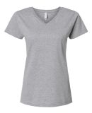 3507 LA T Ladies V Neck Longer Length T Shirts in Heather