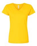 3507 LA T Ladies V Neck Longer Length T Shirts in Yellow