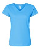 3507 LA T Ladies V Neck Longer Length T Shirts in Aqua