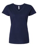 3507 LA T Ladies V Neck Longer Length T Shirts in Navy
