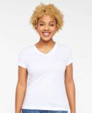 3507 LA T Ladies V Neck Longer Length T Shirts in White