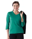 3577 LA T Ladies' V-Neck 3/4-Sleeve T-Shirt in Jade