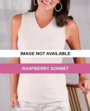 3584 LA T Ladies' Jersey V-Neck Sleeveless Tee Raspberry Sorbet