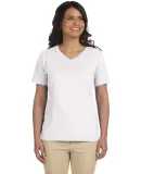 3587 LA T Ladies' V-Neck T-Shirt in White