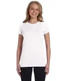 3616 LA T Juniors' Fine Jersey Longer Length T-Shi in White