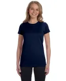 3616 LA T Juniors' Fine Jersey Longer Length T-Shi in Navy